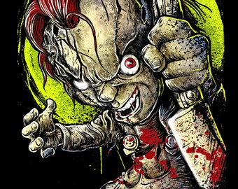 30 personajes icónicos del terror: semitonos de Halloween: paquete de 30 semitonos DTF Png, diseño de Halloween para DTF/DTG: alta calidad, Dtf Png