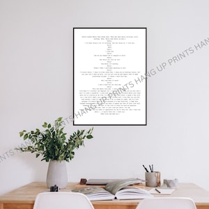 When Harry Met Sally Screenplay Wall Art | Billy Crystal & Meg Ryan | Movie Quote Print | Minimalist Wall Print | Wall Art | Digital Print