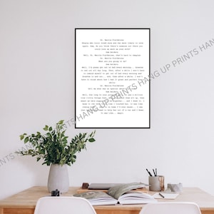 Sleepless in Seattle Screenplay Wall Art | Nora Ephron | Movie Quote Print | Minimalist Wall Print | Wall Art | Digital Print