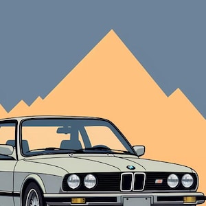 BMW E30 M3 simple poster image