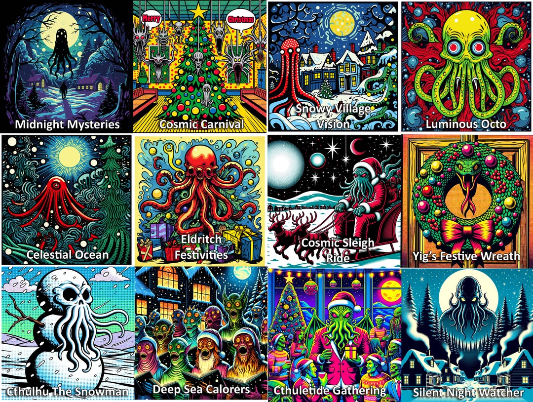 Cthulhu Christmas Cards Pack of 10 - Etsy