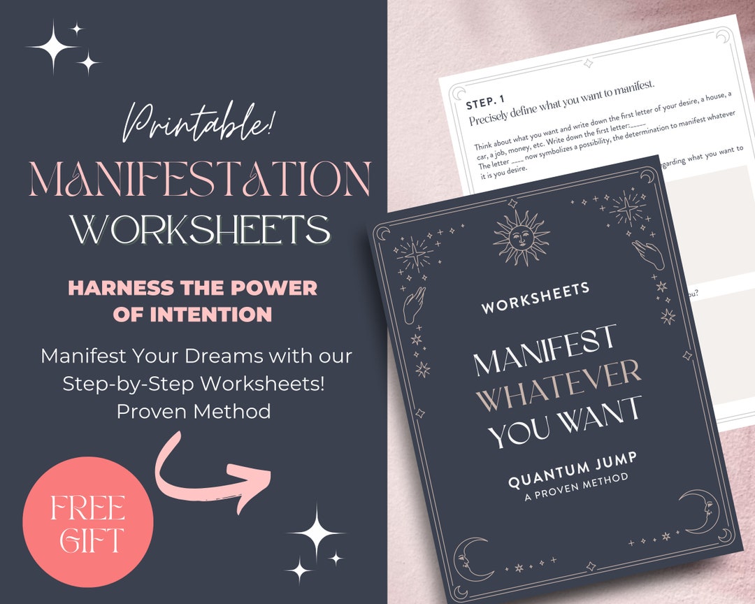 Printable Manifestation Worksheets Stepbystep Quantum Jump Etsy