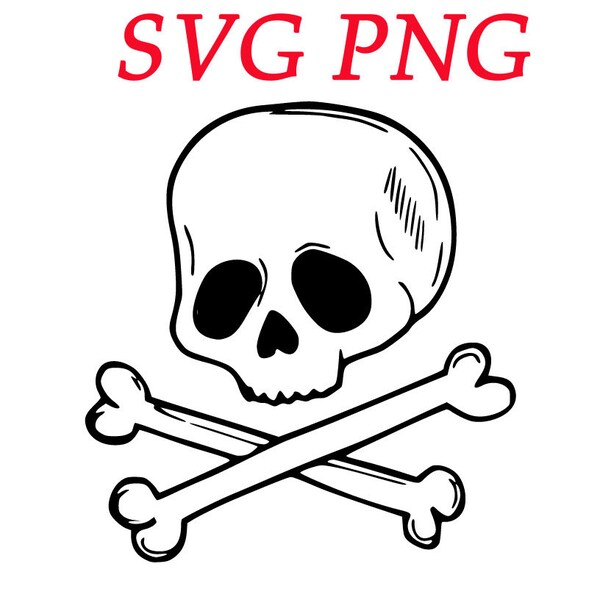 Skull Crossbones svg png I Vector I Cricut I Silhouette I Brother I Laser