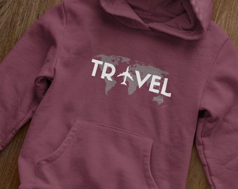 Reise Hoodie, Flugzeug Hoodie, Reise Geschenk, Reise Sweatshirt, Abenteuer Hoodie, Lassen Sie uns Reisen, Urlaub, Reisende Hoodie, Reiseliebhaber