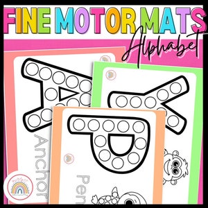 Alphabet fine motor mats for use with dot markers or pom-poms; Occupational therapy; fine motor skills, ABC's