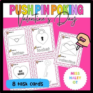 Valentinstag Pin Poking Feinmotorik Aufgabenkarten