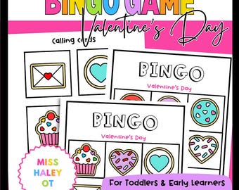 Valentine's Day Bingo Game for Preschoolers; Matching Game; Sensory Bin; February Centers