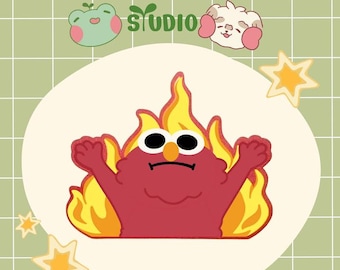 Elmo Fire Glossy Sticker