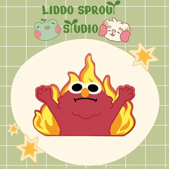 Elmo Fire Glossy Sticker - Etsy