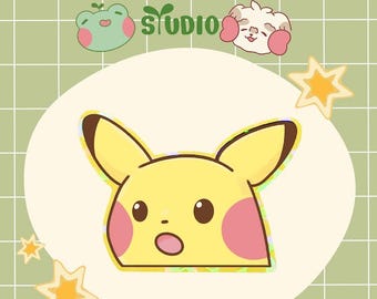 Shocked Pikachu Holographic Sticker
