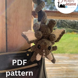 Crochet Hanging Dragon Pattern – Car Mirror or Bag Charm | PDF Pattern Only