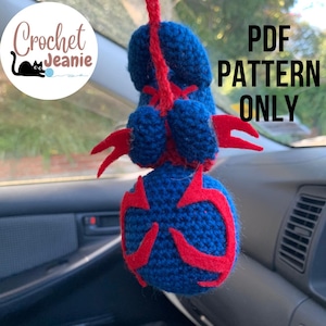 Hanging Spider-Man 2099 Crochet Pattern – DIY Car Mirror Plush