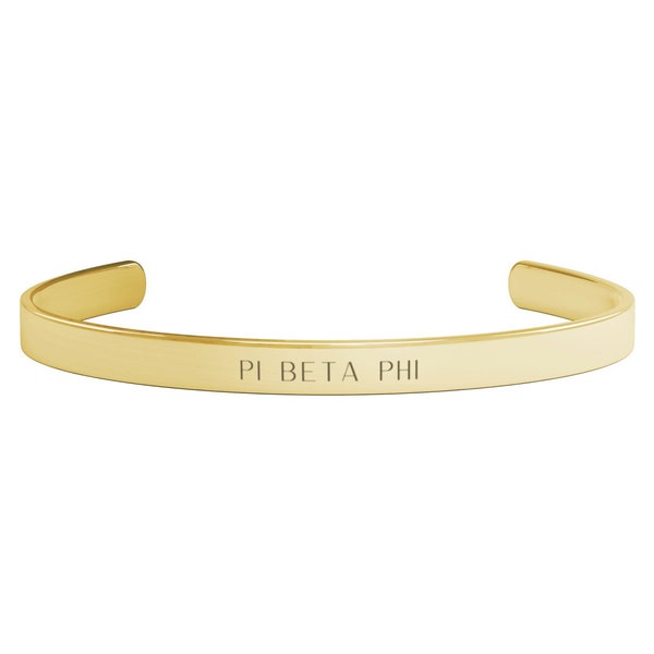 Pi Beta Phi Cuff Bracelet - Pi Beta Phi Jewelry, Pi Beta Phi Big/Little Basket Gifts, Pi Beta Phi Merch Ideas, Sorority Big/Little Basket