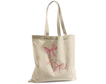 Alpha Xi Delta Tote Bag - Alpha Xi Delta Gift Ideas, Alpha Xi Delta Merch Ideas, Pink Bows Sorority Tote Bag, Sorority Merch Ideas