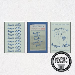 Kappa Delta Poster Set - Set of 3, Custom Kappa Delta Print Set, Kappa Delta Gift Ideas, Sorority Gift Ideas, Big Little Gift Ideas