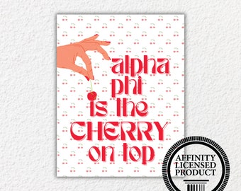 Cherry Alpha Phi Print - Cherry Alpha Phi Digital Download, Custom Alpha Phi Gift Ideas, Cherry Alpha Phi Merch Ideas, Alpha Phi Big/Little