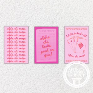 Alpha Chi Omega Print Set - Alpha Chi Omega Digital Download, Alpha Chi Omega Merch Ideas, Custom Alpha Chi Omega Big/Little Gift Ideas