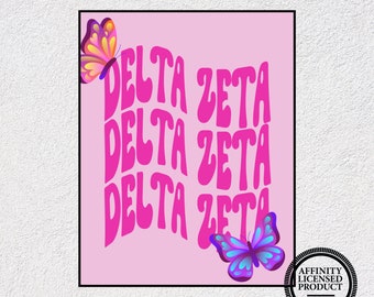 Delta Zeta Print Custom Delta Zeta Guest Check Poster, Trendy Delta ...