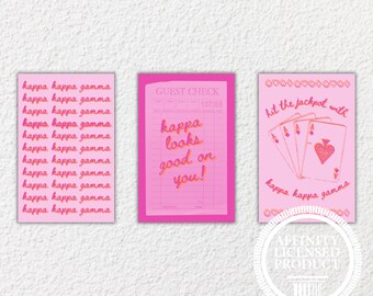 Kappa Kappa Gamma Print Set - Kappa Kappa Gamma Digital Download, Custom Kappa Kappa Gamma Merch, Custom Kappa Kappa Gamma Big/Little Gifts