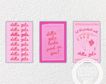 Delta Zeta Print Set - Delta Zeta Digital Download, Custom Delta Zeta Merch Ideas, Custom Delta Zeta Big/Little Gifts, Delta Zeta Poster Set