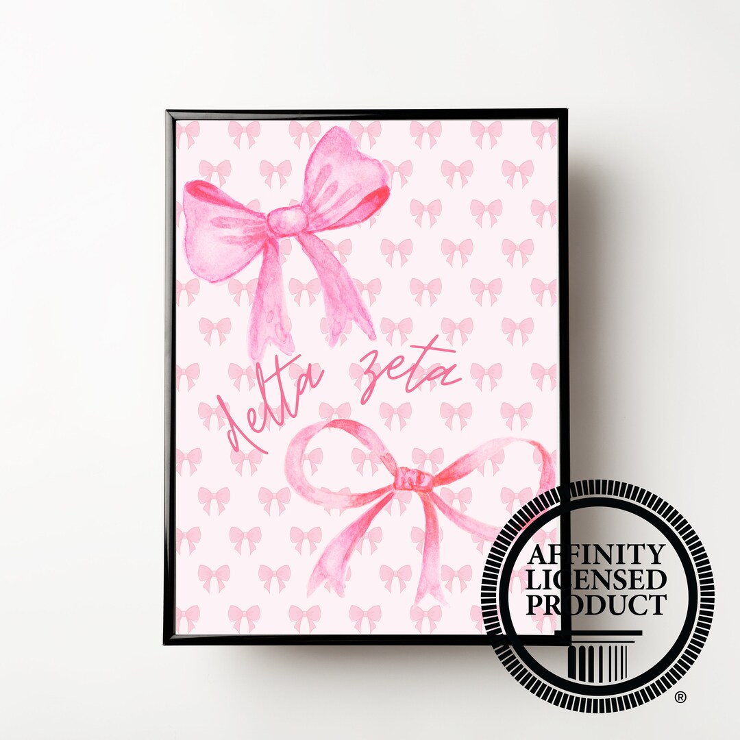 Delta Zeta Poster Delta Zeta Bow Print, Custom Delta Zeta Gift Ideas ...