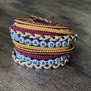 Adjustable Waxed Cord Friendship Bracelet | Washington Football | Commanders Sports Team Bracelet