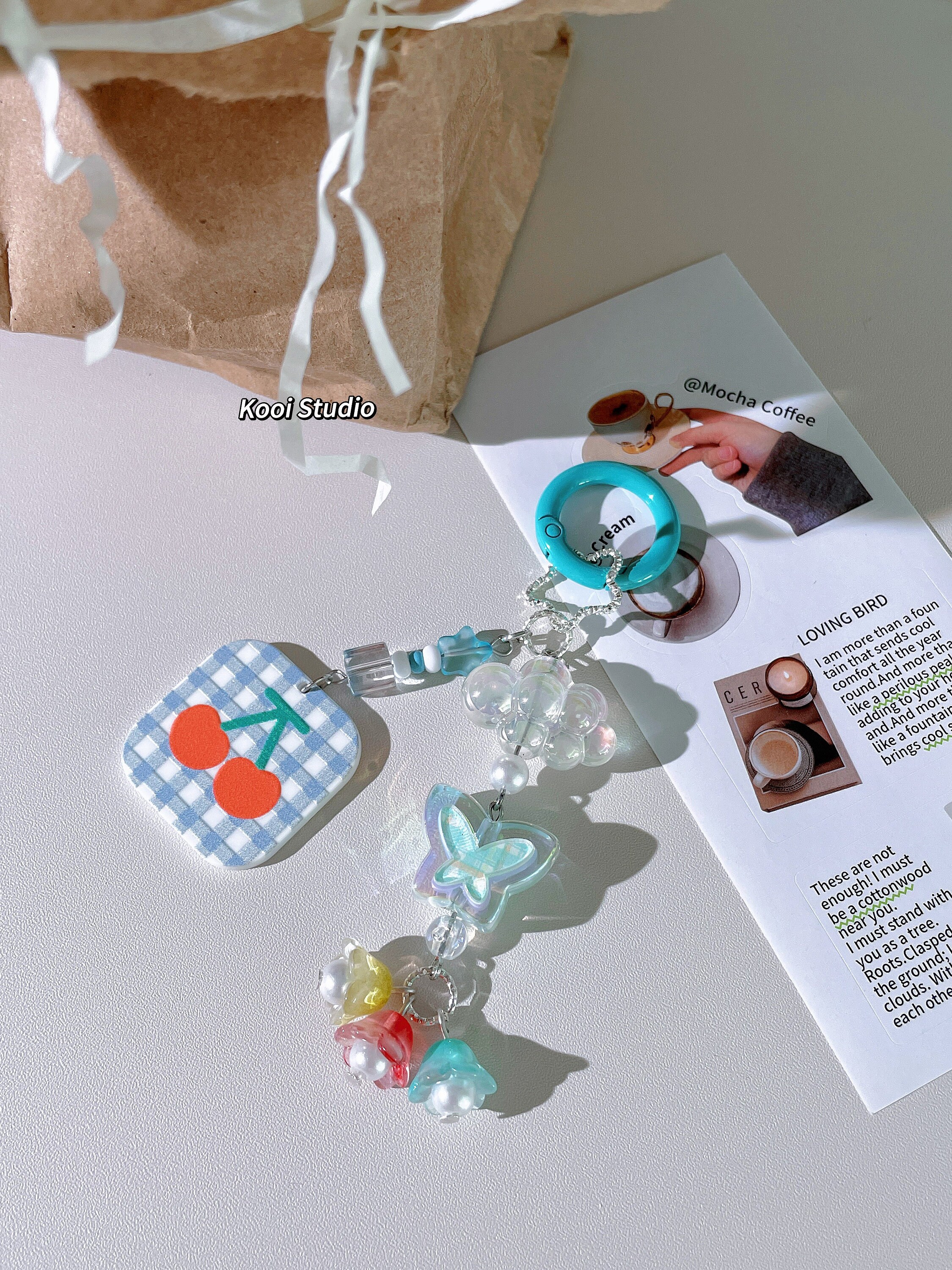 Kawaii Acrylic Paint Keychain Phone Chain - Etsy