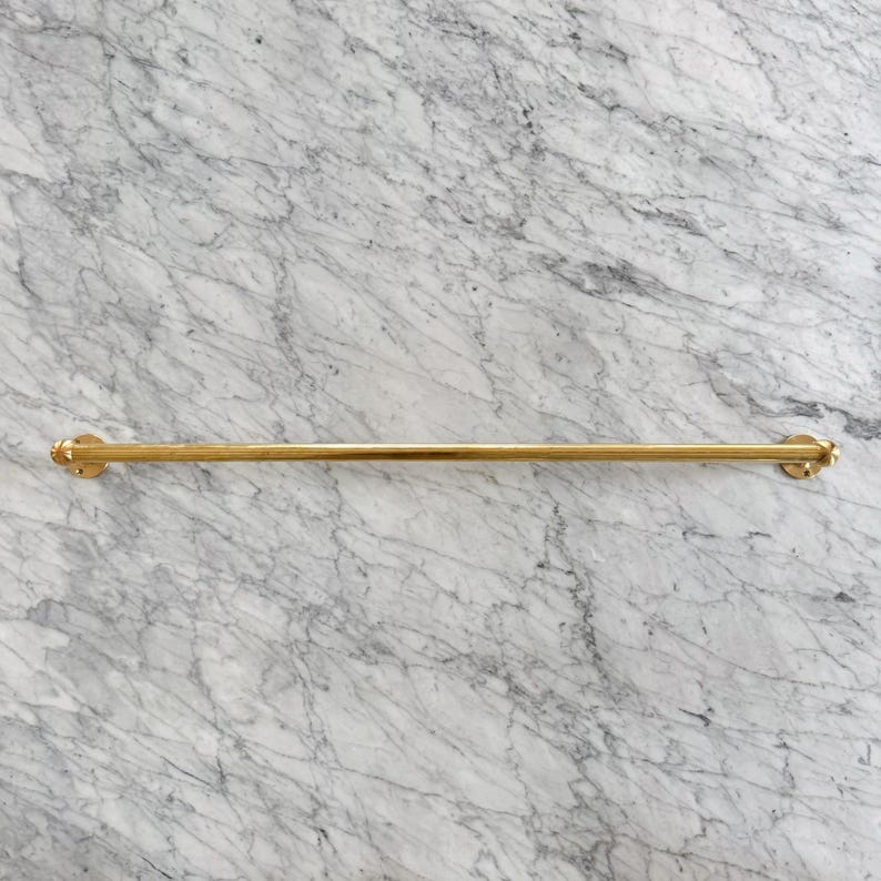 Unlacquered Brass Pot and Pan Rail Pot Holder, Brass Kitchen Rail