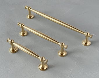 Manijas BERVERLY de latón macizo sin lacar, tiradores para armarios de cocina
