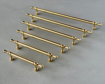 Manijas CALLINGTON para gabinetes de latón macizo, manija de cocina sin lacar