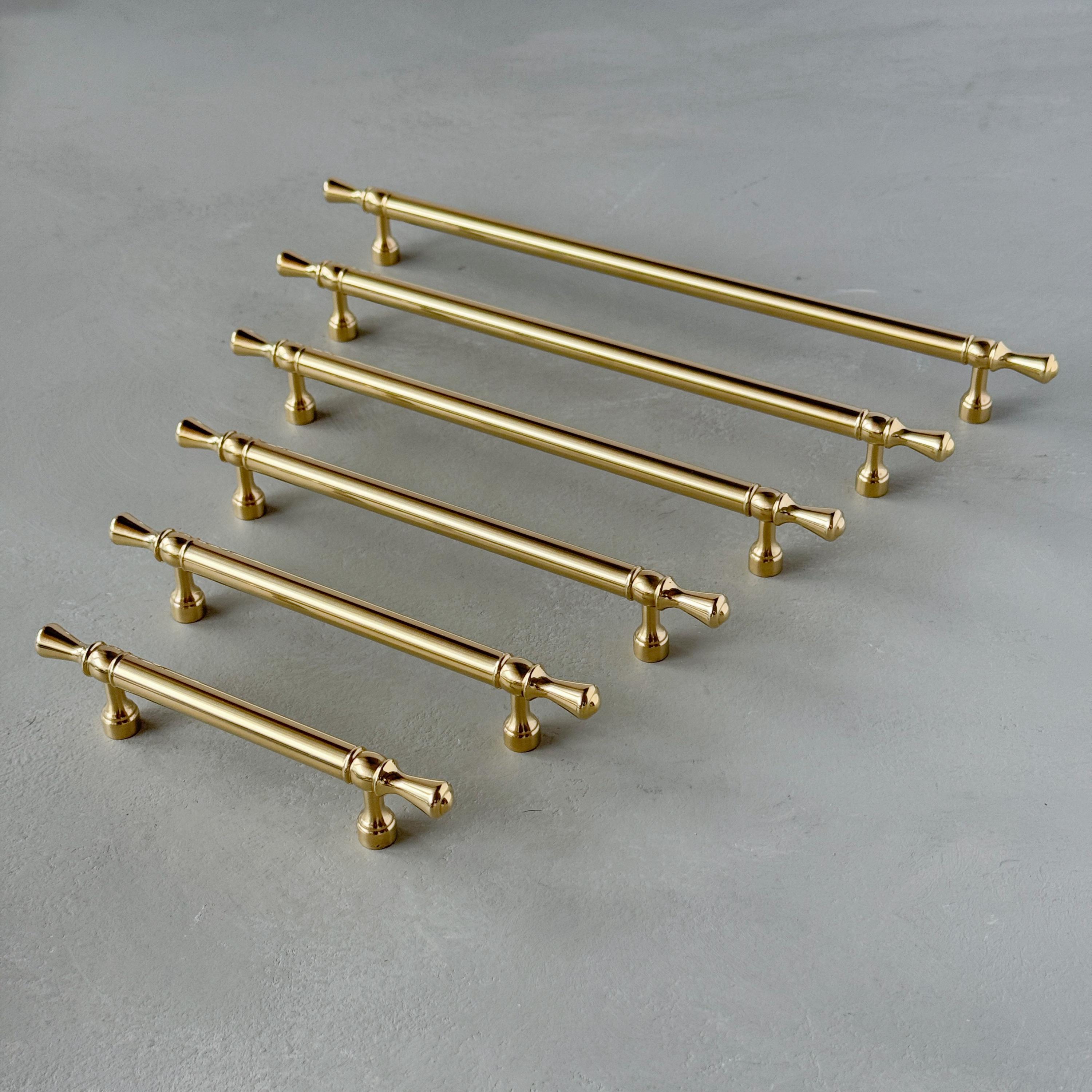 BOUTON DE MEUBLE,Gold Black 256mm--poignées longues moletées en