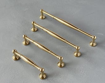 Manijas CHESTER para gabinetes de latón macizo sin lacar, herrajes de cocina de lujo