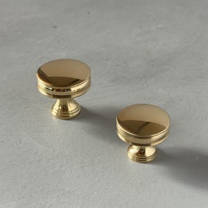 Unlacquered Solid Brass Round DURHAM knob Cabinet Handle