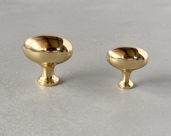 Solid brass oval knobs EARBY unlacquered kitchen cabinet knobs handle high quality luxury handles