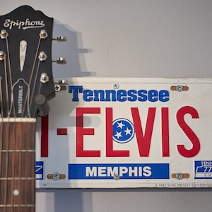 Guitar Hanger, Guitar Mount, Gifts for Him, Gifts for Musicians, Wall Mount, Guitar Holder, License Plate, Music Lover, Elvis