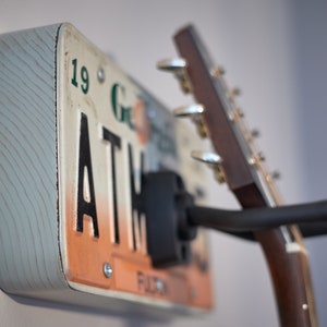 Guitar Hanger, Guitar Mount, Gifts for Him, Gifts for Musicians, Wall Mount, Guitar Holder, License Plate, Music Lover, Georgia Gift