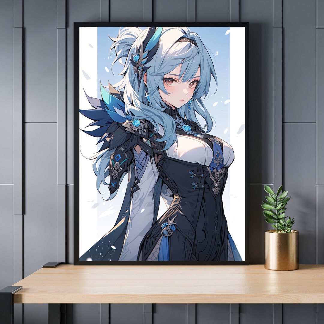 Eula Digital Print Genshin Impact Anime Art Gacha Games Etsy