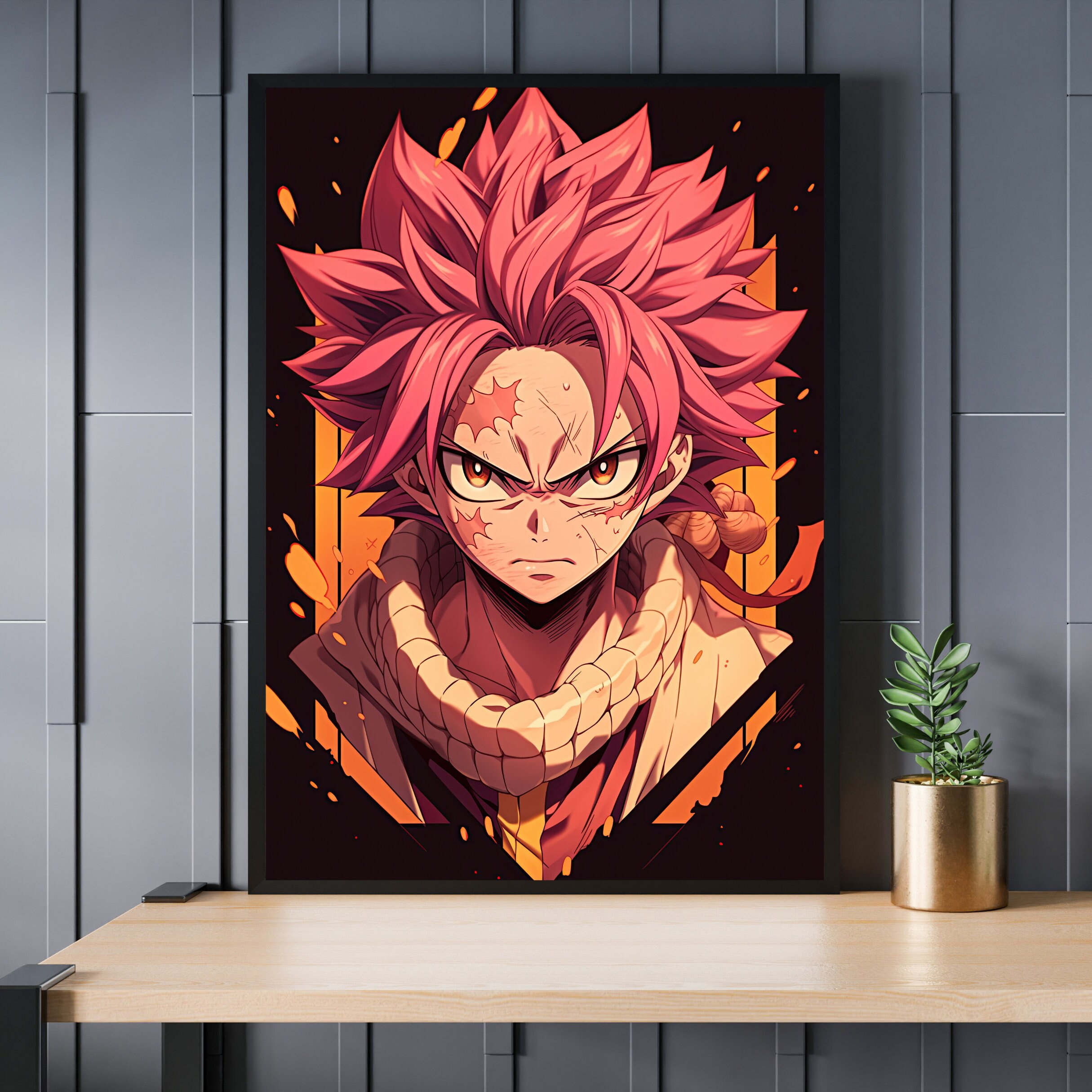 Dragon Fairy Tail Natsu Dragneel Igneel Poster Metal Tin Sign Wall Decor  Signs,Retro Art Decor Metal Plaque Art 8x12 Inch