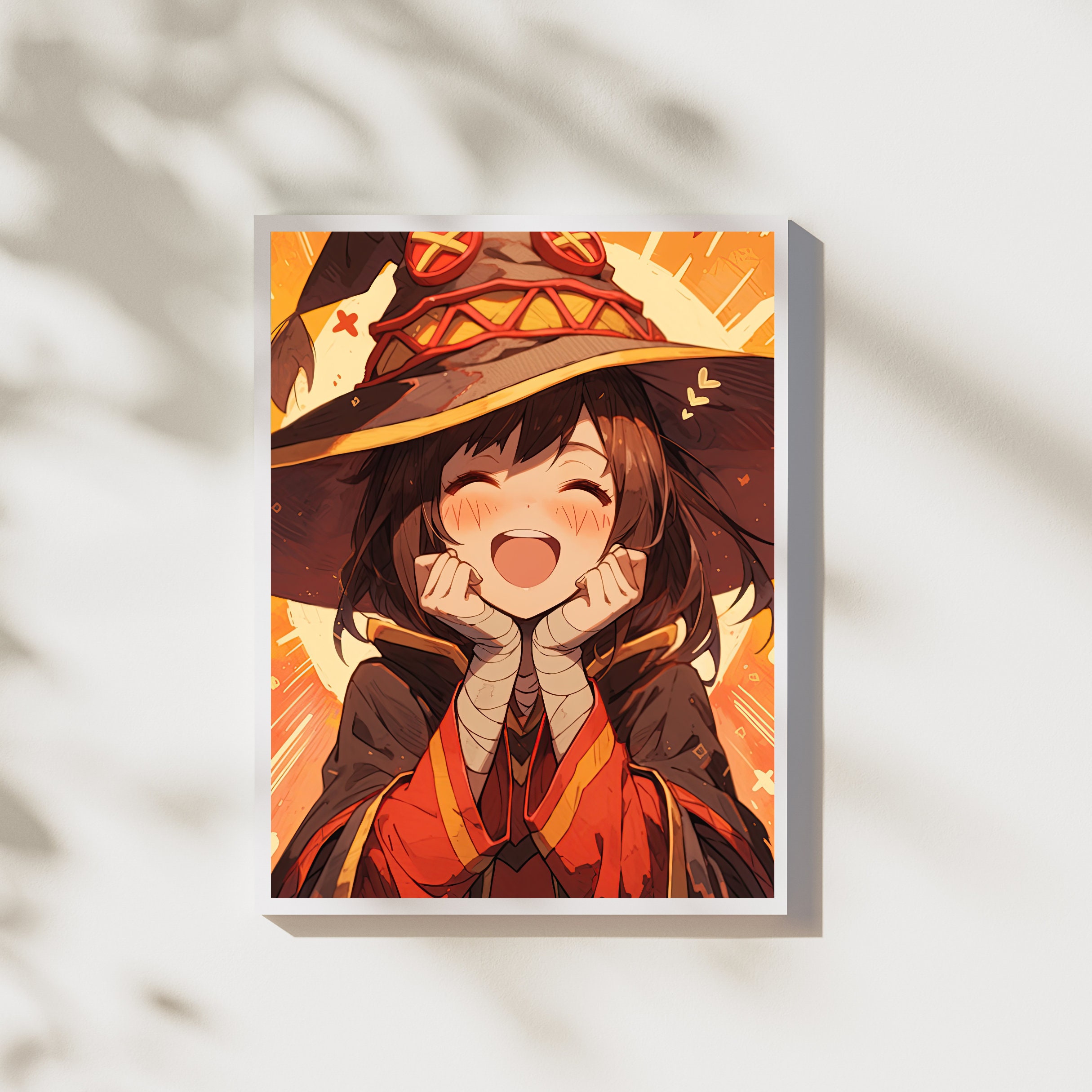 Megumin Konosuba Anime' Poster, picture, metal print, paint by Ruzerin