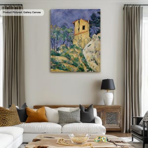 Paul Cézanne The House with the Cracked Walls Canvas, Poster Print Art Reproduction, Wall Art, Impressionism Wall Art, Modern Art Painting