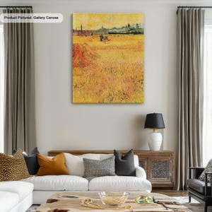 Vincent Van Gogh Weizenfeld mit Blick auf Arles Gemälde Leinwand, Poster Kunst Reproduktion, Impressionismus Wandkunst, Moderne Kunst Malerei