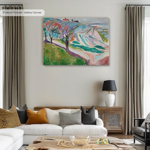 Edvard Munch Landscape of Kragerø 1912 Famous Artwork Canvas/Poster Art Reproduction, Abstract Wall Art, Modern Art Painting, Wall Decor