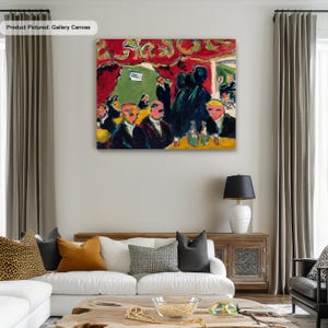 Ernst Ludwig Kirchner Tavern (1909) Famous Artwork Canvas/Poster Art Reproduction, Abstract Wall Art, Modern Art, Expressionist Wall Decor