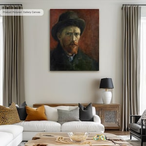 Vincent Van Gogh Self Portrait with Dark Felt Hat Canvas, Poster Print Art Reproduction, Impressionism Wall Art, Modern Art Painting