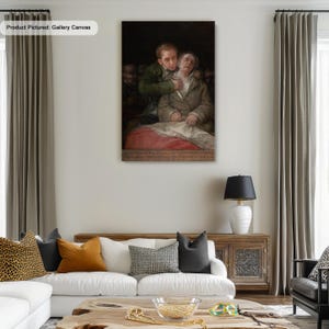 Francisco Goya Self-Portrait with Dr Arrieta 1820 Famous Romanticism Canvas/Poster Print Art Reproduction, Classic Spanish Wall Art