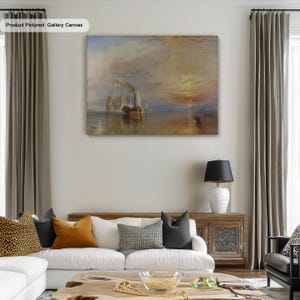 J. M. W. Turner The Fighting Temeraire Famous Painting Canvas/Poster Art Reproduction, Classic Wall Art Romanticism, Wall Decor