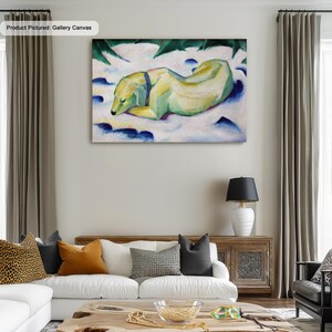 Franz Marc Dog Lying in the Snow 1911 Artwork Canvas/Poster Art Reproduction, Abstract Wall Art, Modern Painting, Expressionism, Wall Decor