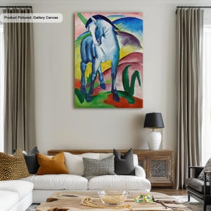 Franz Marc Blue Horse I (1911) Famous Painting Canvas/Poster Art Reproduction, Abstract Wall Art, Modern Painting, Expressionism, Wall Decor