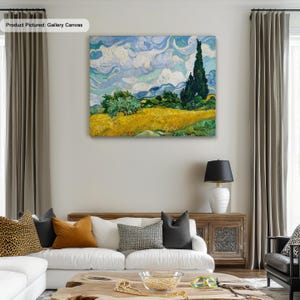 Vincent Van Gogh Weizenfeld mit Zypressen (1889) Berühmte Leinwand / Poster Druck Kunstreproduktion, Impressionismus Wandkunst, moderne Kunst Malerei