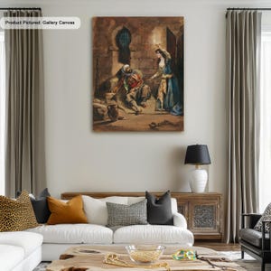 Eugène Delacroix Episode from The Corsair by Lord Byron Canvas, Poster Print Art Reproduction, Classic Wall Art French Romanticism Painting